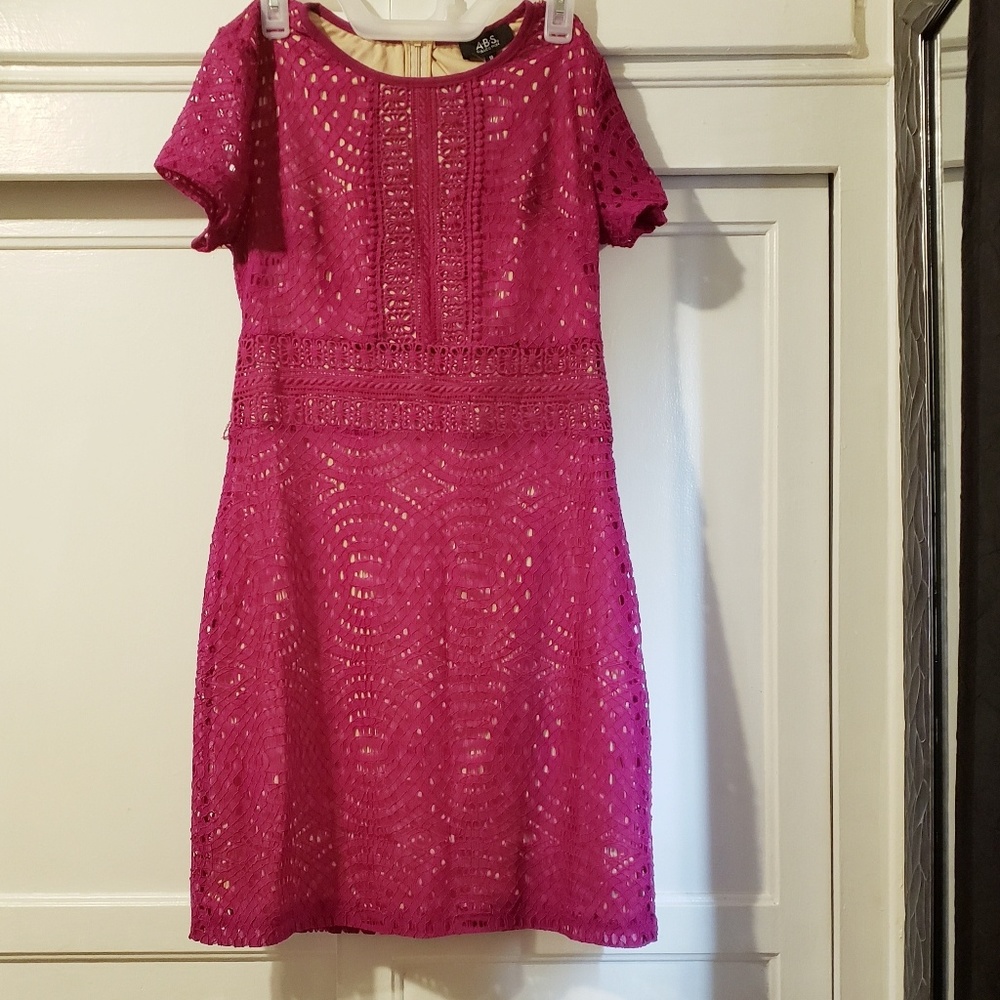 New Lace Fushia dress embroidered style
